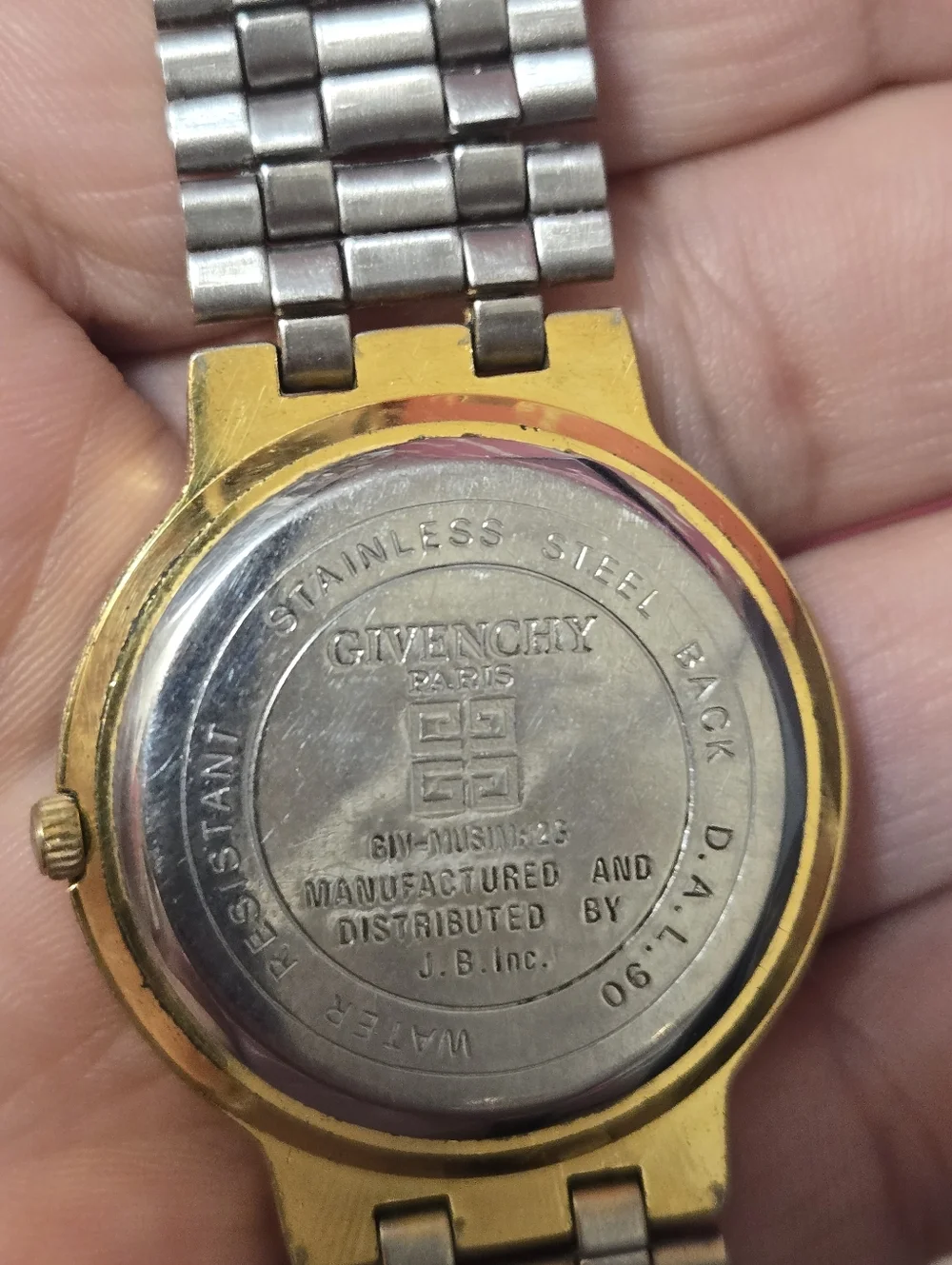 GUC Vintage Givenchy Gold Tone Black Dial Ladies Watch